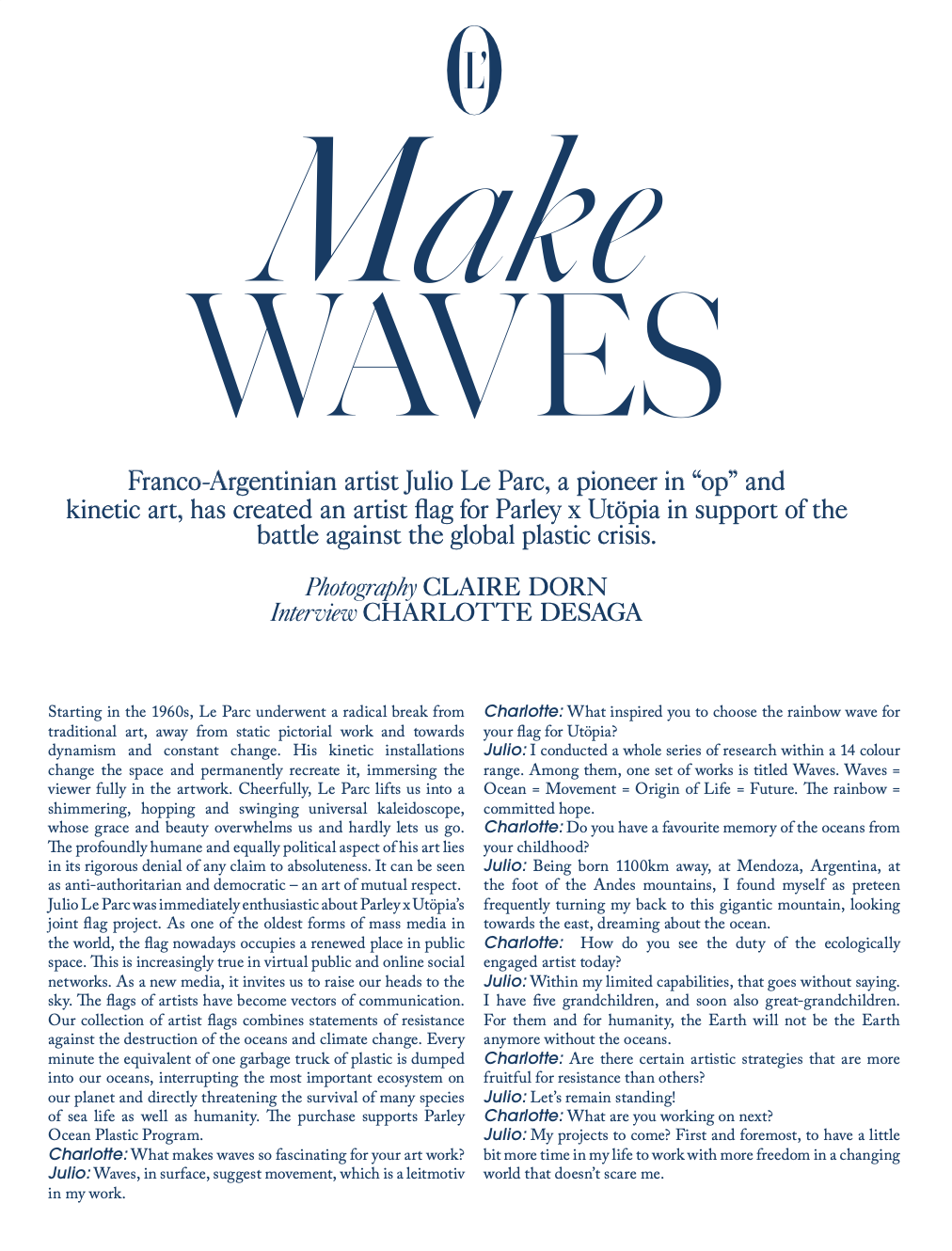 Charlotte Desaga interview with Julio Le Parc